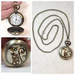 Siamese Cat Pocket Watch Quartz Fashion Jewelry Necklace Domed New Kitten Kitty. Fixed Price $11.99.