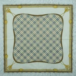 Burberry Jacquard Plaid Ivory Cotton Mini Scarf Pocket Square 23" X 22.5" Q600. Fixed Price $29.99.