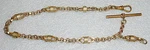 Draper's Very Best 12K Gf T-bar Barrel & 'o' Link Pocket Watch Chain 12" 24 Gr. Fixed Price $135.00.