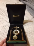 New Unique Majesti Mechanical Wind Gold Finish Desk/pocket Watch W/ Stand. Fixed Price $124.99.