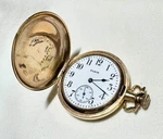 Elgin 1917 Pocket Watch 7329877 Hunter, Gold Filled Jewel Grade 442, Working. Fixed Price $325.00.