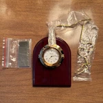 Vtg Bulova Quartz Pocket Watch Gold-tone Mahogany Port Hole Box New. Fixed Price $120.00.