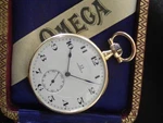 3191 Sober Solid Robust Omega Pocket Watch In 18K Gold, Circa 1903. Fixed Price $3900.00.