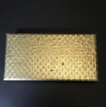 Vtg Gold Texture Watch Box 6IN Swiss Precision Craftmanship Electronically Timed. Fixed Price $14.99.
