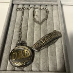 Dad Pocket Watch & Knife Set Silver Good Tone. Fixed Price $10.00.