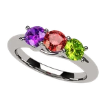 10K/14K Gold Or Sterling Silver Lucita Mother's Ring With Birthstones Jewelry. Fixed Price $484.95.