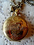 Vtg Geneva Gold Tone Pocket Watch Chain Turkish Train Motif Locomotive. Fixed Price $34.00.