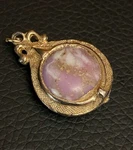 Antique Victorian Art Glass Pocket Watch Fob Pendant Charm Pink. Fixed Price $97.50.