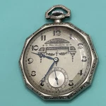 Rare Art Deco Paul Vallette 17 Jewels Pocket Watch White Gold Filled Case Runs. Fixed Price $449.99.