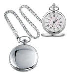 Tiong Smooth Vintage Pocket Watch With Chain Roman Numerals Silver White. Fixed Price $14.90.