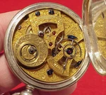Vintage 55MM Jacot Bat Wing Ruby Crab Claw Chinese Duplex Silver Pocket Watch. Fixed Price $987.99.