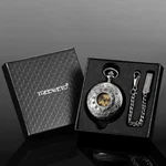 Treeweto Antique Mens Pocket Watch Skeleton Mechanical Half Hunter Roman Numeral. Fixed Price $69.56.