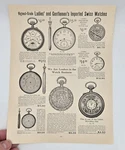 1909 Pocket Watches, Tavannes, Thomas Mfg Co Dayton, Ohio Multiple 4 Pg Print Ad. Fixed Price $24.95.