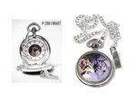 Wolf Nature Pocket Watch Silver Tone Wildlife Timber Gift In Box P-256. Fixed Price $19.99.