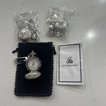 Vintage Jm Silvertone Half Hunter Quartz Watch Rhinestone Works PB74. Fixed Price $30.00.