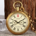 Luxury Mens Vintage Wind Up Mechanical Pocket With Chain Brass Fob Watches. Fixed Price $35.99.