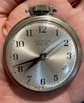 Vintage Westclox Big Ben Pocket Watch Usa Floral Case Wind Up Runs. Fixed Price $29.95.