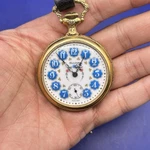 Vintage Antique Bulova 47.5 Mm "unitas" Pocket Watch With Chain #MO21 Running. Fixed Price $499.50.