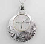 Vintage Seiko 21-7160 Pendant Watch Manual Wind 17J Silver Dial 33MM W/chain. Fixed Price $129.99.