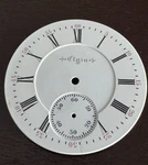 Vintage 16 Size Elgin Pocket Watch Porcelain Early Script Roman Dial. Fixed Price $60.00.
