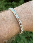 Real 925 Sterling Silver Handmade Custom 6MM Bullet Rolo Chain Bracelet Mens. Fixed Price $265.50.