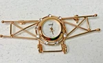 Quintel Quartz Watch Brooch Gold Tone Airplane V-253 Untested. Fixed Price $13.97.