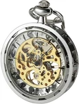 Mens Classic Steampunk Pocket Gold Skeleton Hand Wind Mechanical Watche.... Fixed Price $45.70.