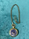 Riviera Gold Tone Wolf Portrait Pocket Watch Fob Chain 14" Long Need Battery. Fixed Price $12.50.