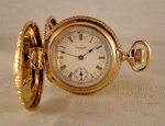125 Years Elgin 14K Gold Filled Hunter Case Fancy Dial Great Pocket Watch. Fixed Price $325.00.