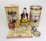 Popeye & Wimpy Pocket Watch And Figurine - 1997 Fossil Limited Edition Nib Htf. Fixed Price $395.00.