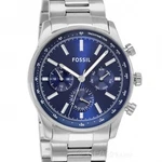 Fossil Sullivan Mens Multifunction Watch, Blue Dial, Silver Stainless Steel Band. Fixed Price $94.90.