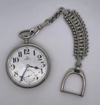 C1930 Omega Cal. 19LBT1 Open Face Pocket Watch W/ Chain. Working. Fixed Price $898.98.