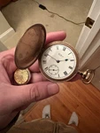 Waltham Full Hunter Gold Filled Mechanical Pocket Watch Roman Numerals 1900S. Fixed Price $199.00.