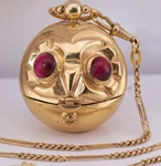 Antique French Memento Mori Owl Verge Fusee Pocket Watch 1770 Ormolu Agate Eyes. Fixed Price $4023.37.