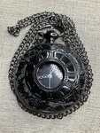 Black Chrome Antique Pocket Watch Quartz Light Weight Necklace Gift Classy Retro. Fixed Price $22.24.