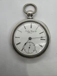 1879 Rockford Coin Silver 18S 11J Key Wind Antique Pocket Watch With Runs. Fixed Price $195.00.