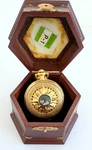 Franklin Mint El Cazador 1783 Collector Pocket Watch W/ Display Case Silver Pcs. Fixed Price $110.00.