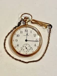 Working, Gold Filled, 17 Jewels, 25 Year, Waltham Pocket Watch With Chain. Fixed Price $372.40.