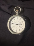 Antique 1887 Elgin Pocket Watch Dueber Silverine Case Roman Numeral Dial. Fixed Price $166.00.
