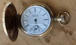 Waltham Gold Filled Double Hunter Pocket Watch, 0S, 7J, Model 1891- Runs!. Fixed Price $250.00.
