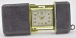 Vintage 1950'S Turler Wind Up Ermeto Style Leather Case Watch Gold Plate Stands. Fixed Price $145.00.