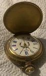 Elgin Mechanical Pocket Watch 17 Jewels Full Hunter Gold Plated Roman Dial. Fixed Price $195.00.