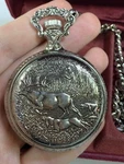 Vintage 1970 Westclox Hunting Buck Dog Pocket Watch & Chain W/original Box. Fixed Price $299.99.