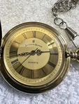 Jacques Du Manoir Swiss Carved Gold Finishing Pocket Watch,chain, New Battery.. Fixed Price $35.00.