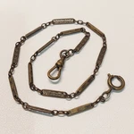 Vtg Brass Pocket Watch Chain Fob Swivel Clasp Engraved Link 12.8IN. Fixed Price $24.99.
