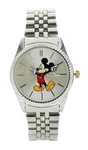 Disney Mickey Mouse Men's 'moving Hands' Silver Bracelet Watch Gold Crown MK8187. Fixed Price $44.99.