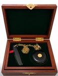 New Jules Jurgensen Pocket Watch, Original Box And Papers, Knife, Chain. Fixed Price $80.00.