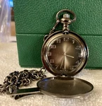 Gunmetal Allude Quartz Pocket Watch & Chain FMDAL588. Fixed Price $15.00.