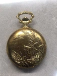 Andre Rivalle 17 Jewels Pocket Watch Shock Protected Bird Dog & Duck Gold Plated. Fixed Price $130.00.