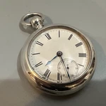 Waltham S18 6OZ Coin Silver Pocket Watch, Circa 1875 61MM. Fixed Price $695.00.